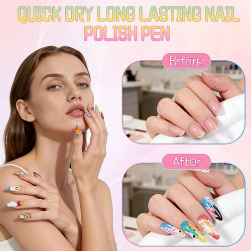 12-Colour Fine-Tip Nail Art Marker Set