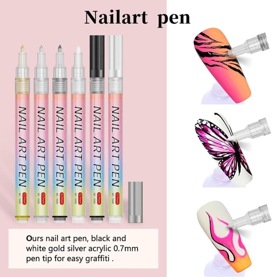 12-Colour Fine-Tip Nail Art Marker Set